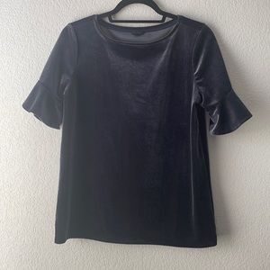 Ann Taylor Velour Deep Blue Women's Top Size Medium